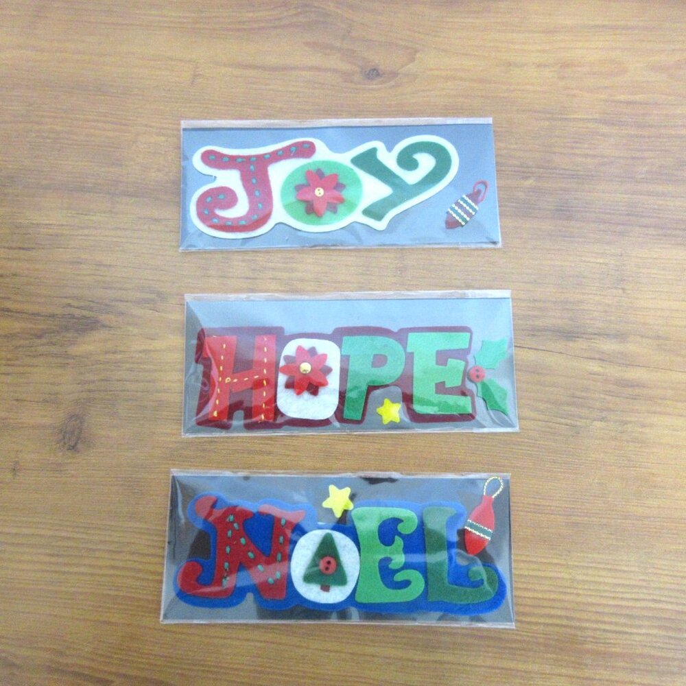 3 LOT Felt Christmas 3D Stickers Scrapbooking Embellishment Card Making Michaels